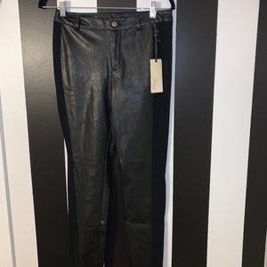 Faux leather / fabric pants